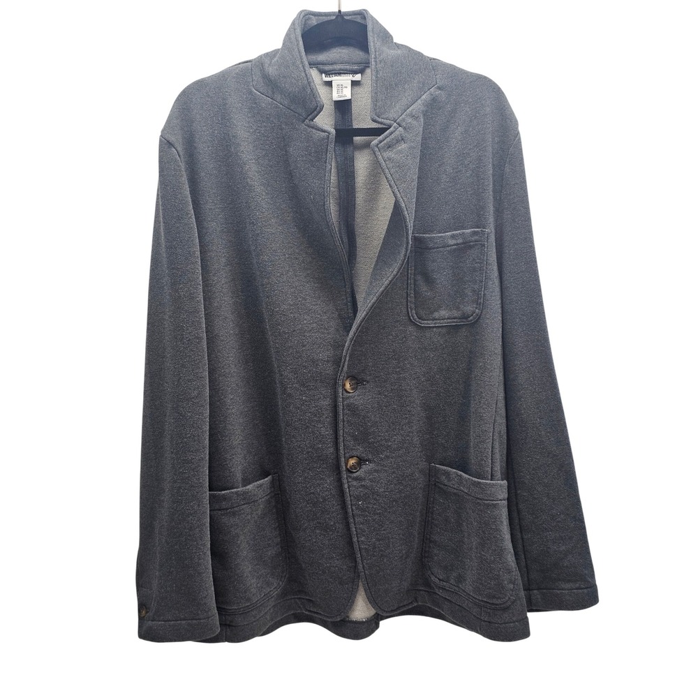 WILLIAM RAST Men's Gray Knit Blazer‎ Jacket XL Button Front Pockets